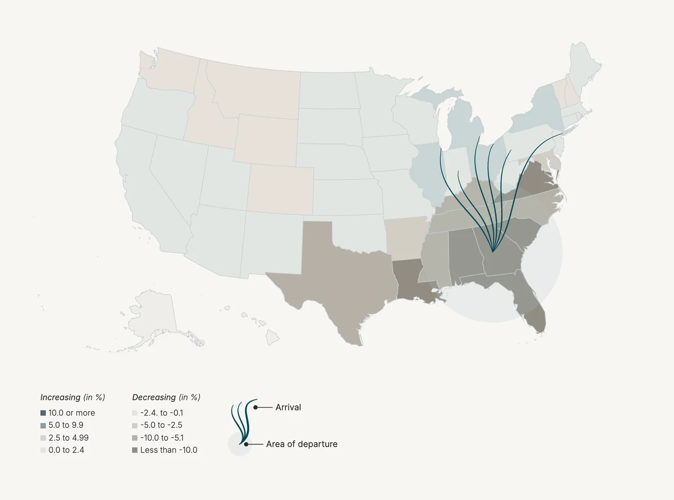 Decade view pairing a change map with its historical context
