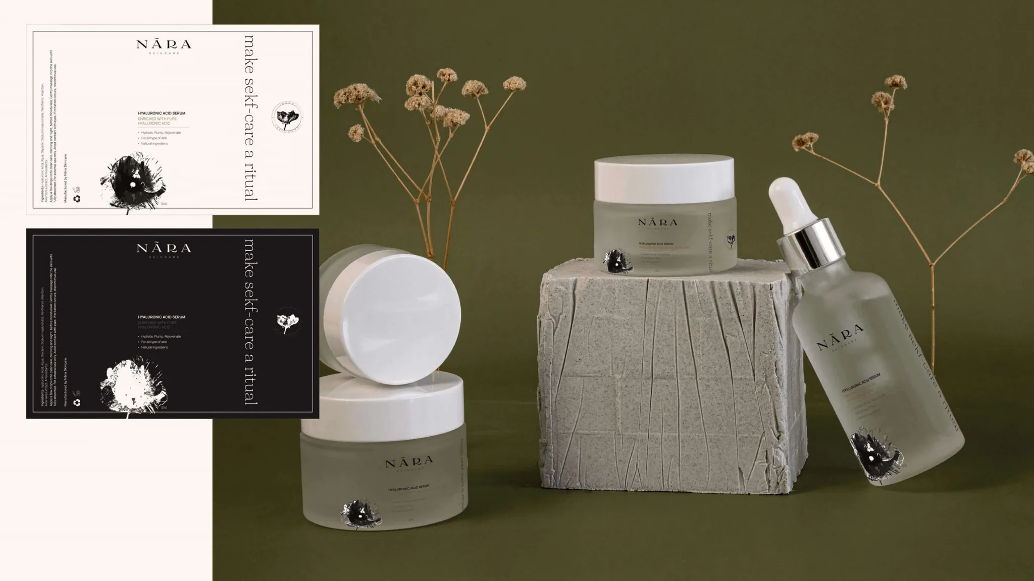 Nãra botanical skincare brand identity, visual 6 of 12